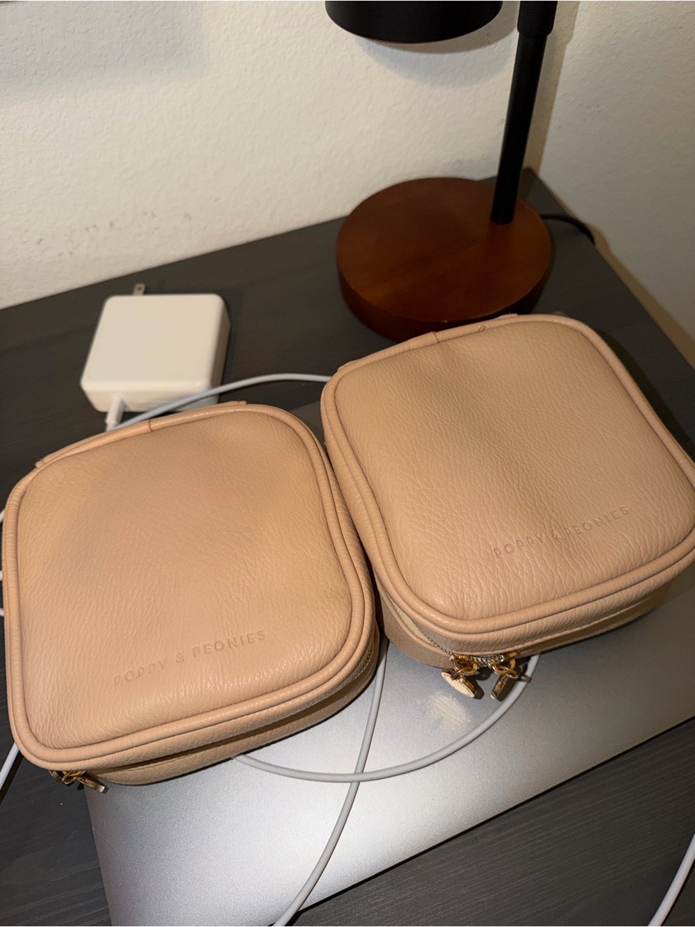 Poppy & Peonies Teched Out Case Taupe Set of 2